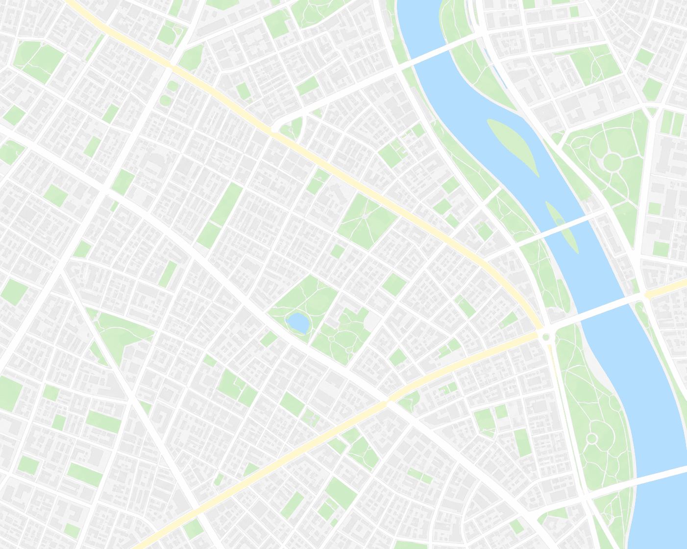 Illustrative street map behind sample work-order markers