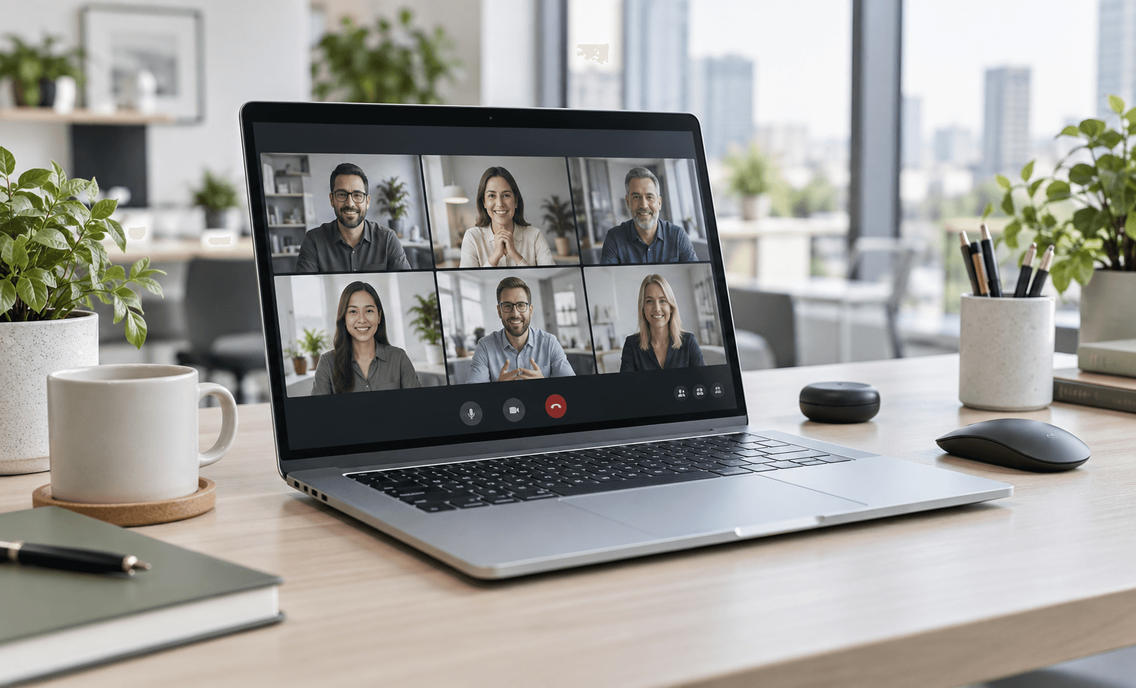 Business laptop on an office desk