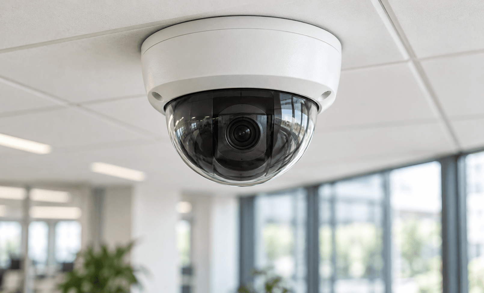 Ceiling-mounted dome security camera